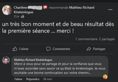 avis-facebook-Mathieu Richard Kinésiologue