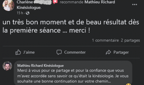 avis-facebook-Mathieu Richard Kinésiologue